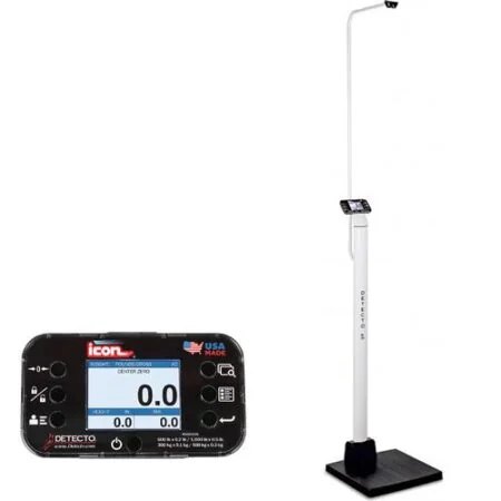 icon Digital Clinical Scale, Sonar Height Rod, 1000 lb / 500 kg Capacity