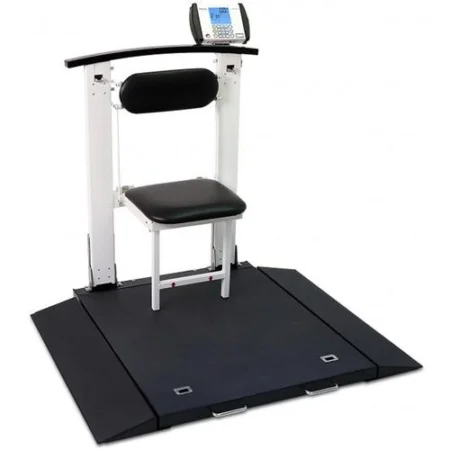 Detecto 6570 Portable Handrail and  Folding, Seat Wheelchair Scale