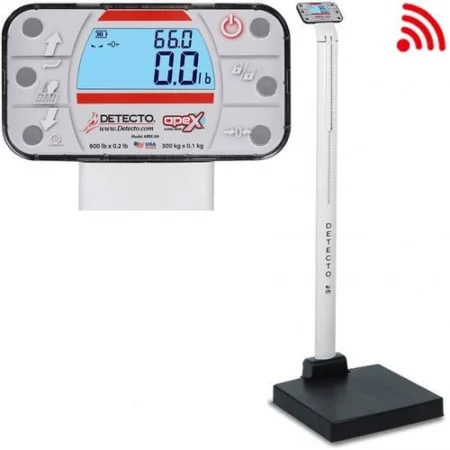 apex Digital Clinical Scale, Includes Non-Medical-Grade AC Adapter, Mechanical Height Rod