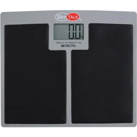 Talking Home Health Scale, 550 lb x 0.1 lb / 250 kg x 0.1 kg, Black Rubber Mat